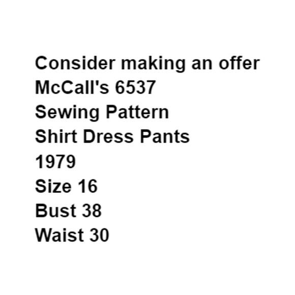 McCalls 6537 Pattern Dress Pant Top Miss 16 Petite 1979 Vintage Coquette Knit - Picture 3 of 6